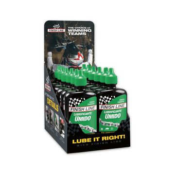 FINISH LINE ESPOSITORE DA 12PZ LUBRIFICANTE UMIDO SINTETICO CROSS COUNTRY WET A GOCCIA 120ML (FIN23)