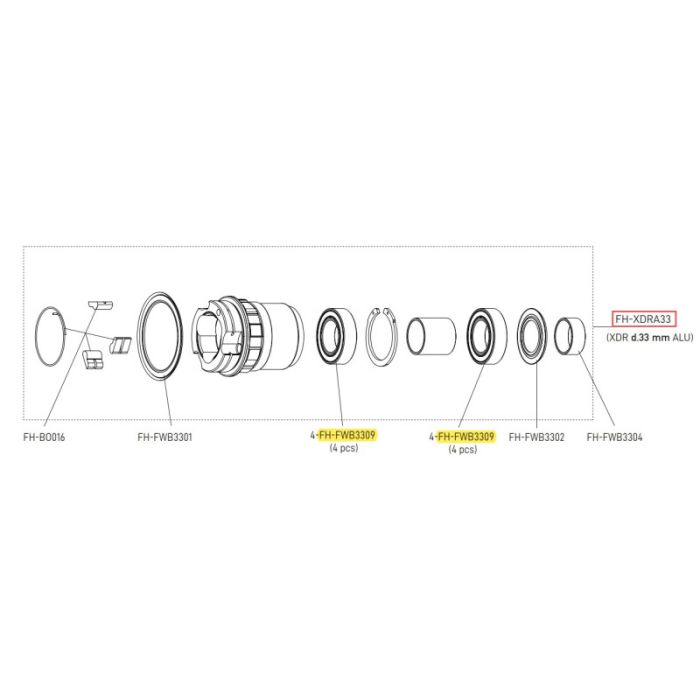 CAMPAGNOLO CUSCINETTI CORPETTO XDR D.33 MM (4PZ)